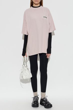 Balenciaga Logo T-shirt, Womens, Pink