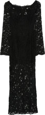 Manurí Abito lungo con decorazione - Nero