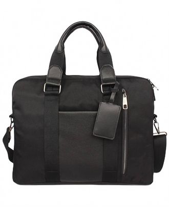 Alfani Mens Faux Trim Organizational Messenger Briefcase In Black