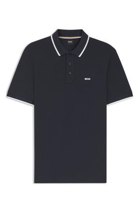 BOSS Parlay Tipped Cotton Polo in Dk Bu at Nordstrom, Size Xx-Large