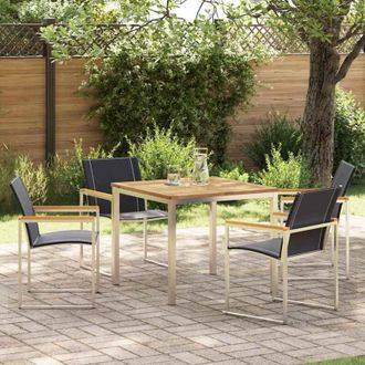 vidaXL Vidaxl - Conjunto De Comedor De Jard&iacute;n 5 Pcs Madera S&oacute;lida De Acacia