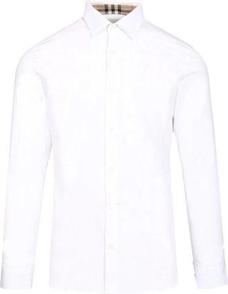 Burberry Shirts - Heren - Zakelijke Overhemden - Wit - L - Katoen - Overhemden