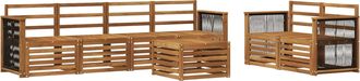 vidaXL Conjunto De Sof&aacute;s De Exterior 7 Uds. Natural Vidaxl