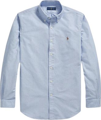 Polo Ralph Lauren Blauwe Custom Fit Oxford Overhemd - Heren - Casual Overhemden - Blauw - XL - Katoen - Overhemden