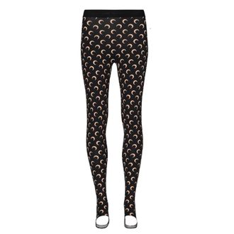 Marine Serre Broeken, Dames, Veelkleurig, XS, Tweed, Moon Printed Jersey Leggings