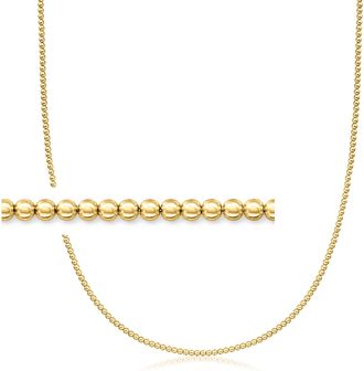 RS Pure by Ross-Simons Italian 2mm 18kt Gold Over Sterling Bead-Chain Necklace