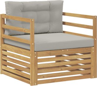 vidaXL Sof&aacute; De Exterior Blanco Y Gris Claro Vidaxl