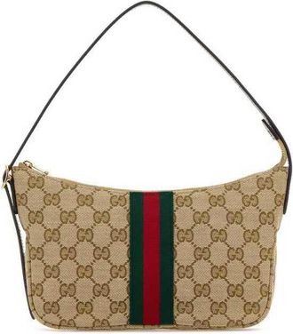 Gucci Lunetta Small Crossbody Bag In Sand And Brown GG Canvas
