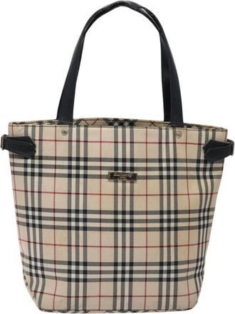 Burberry Nova Check Beige Canvas Tote Bag (Pre-Owned)