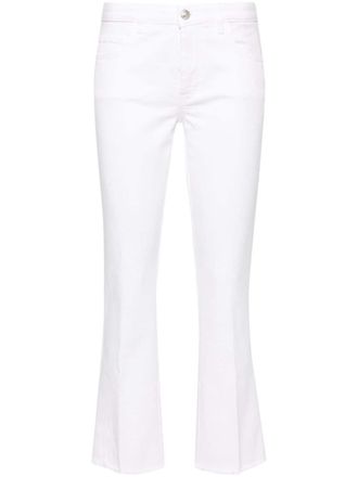 Fay mid-rise frayed cropped jeans - women - Elastane/Cotton - 29 - White