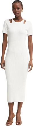 Fracomina Jurk met kettingdetail en uitsnijding - Dames - Casual kleedjes - Wit - M - Polyester - Kleedjes