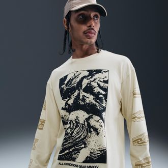 Nike Mens Nike ACG Long-Sleeve T-Shirt in Brown | HV2178-229