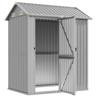 Berkfield Home Garden Shed Light Grey 192x152.5x237 cm Galvanised Steel