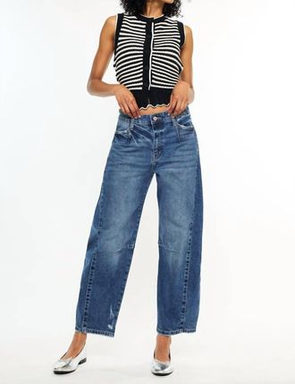 Kancan Yolanda Low Slung Horseshoe Jeans In Dark Wash