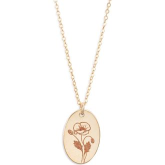 Set & Stones Louise Birth Flower Necklace in Gold/august at Nordstrom