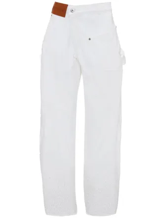J.W.Anderson Twisted Workwear crystal-embellished jeans - women - Cotton - S - White