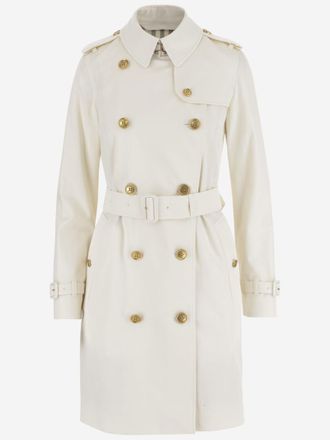 Burberry White Double-breasted Cotton Coat