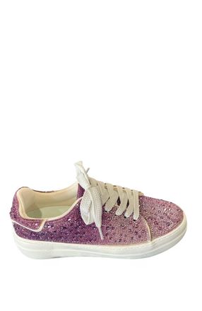 Corkys Footwear Womens Bedazzled Tennis Shoe In Purple Ombre