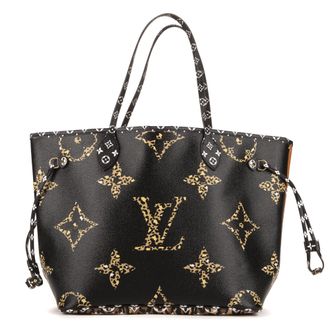 Louis Vuitton Pre-owned Womens Ltd. Ed. Jungle Neverfull MM Shoulder Bag - Black - One Size