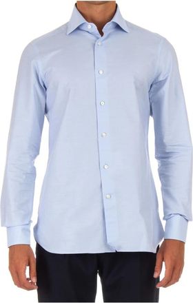 Ermenegildo Zegna Trofeo Cotton Shirt - Heren - Zakelijke Overhemden - Blauw - XL - Katoen - Overhemden