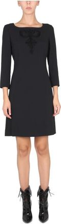 Moschino Kleedjes, Dames, Zwart, M, Abito Ricamo Cord