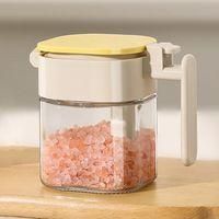 OEM Caja Para Especias - Tarro De Cristal Para Especias Con Cuchara Y Tapa Herm&eacute;tica, Un Compartimento, Para Encimera De Cocina, Para Almacenar Sal O Az&uacute;c