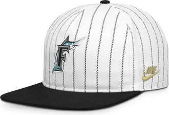 Nike Florida Marlins Pro Nike Mens MLB Adjustable Hat in White | NB57064NMMB-JFJ