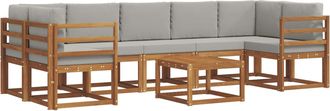 vidaXL Conjunto De Sof&aacute;s De Exterior 8 Uds. Gris Natural Y Claro Vidaxl
