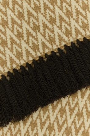 Valentino Garavani Mens Embroidered Wool Toute La V Scarf Lightcamelcrema Exterior: Virgin Sciarpe E Foulard Scarfs