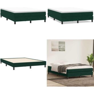 vidaXL Giroletto a Molle senza Materasso Verde Scuro 140x210cm Velluto - Letto con materasso - Letto con base a doghe