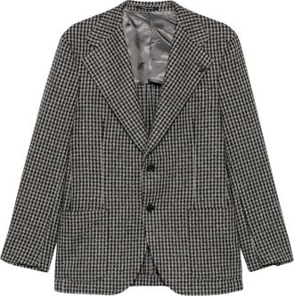 Gabriele Pasini Blazer met visgraatpatroon- enkele rij knopen - Heren - Blazers - Veelkleurig - L - Jassen