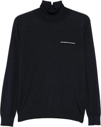 PESERICO Maglione a collo alto con decorazione di perline - - Knitwear - Donna - Blu - L