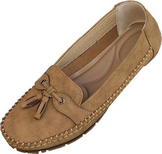 Generic Womens Fashion Soft-Soled Loafers, Lightweight Comfort Slip-On Casual Walking Shoes with Bowknot, Casual Flats Shoes for Business Daily Wear (Brown,8.