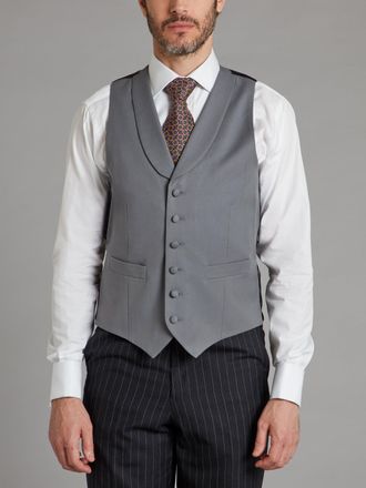 Oliver Brown Limited Edition Luxury Single Breasted Wool Waistcoat - Light Grey