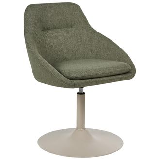 Beliani Silla De Comedor Giratoria Decorativa De Tela Base 360&deg; Verde Claro Westminster