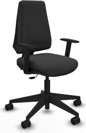 Piqueras y Crespo Piqueras Y Crespo - Elche Cp Similpiel Gris Oscuro Brazos 1d Base Piramidal Ruedas Nailon 65mm