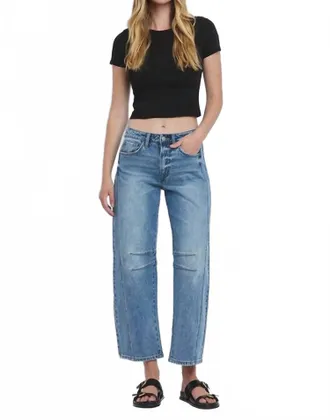 Flying Monkey Tinsley High Rise Barrel Jean In Blue
