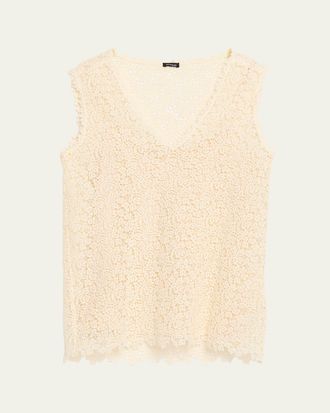 Kiton Cotton Macrame Tank Top