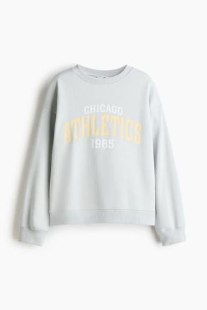 H&M Text-motif Sweatshirt in Light Gray/athletics at Nordstrom, Size X-Small