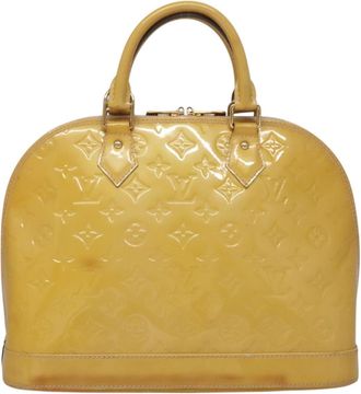 Louis Vuitton Alma Yellow Patent Leather Handbag (Pre-Owned)