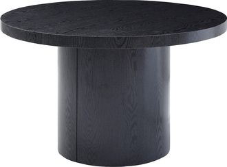 Vente-Unique Mesa de comedor extensible 4 a 12 personas de MDF - Negro - SIDRINA