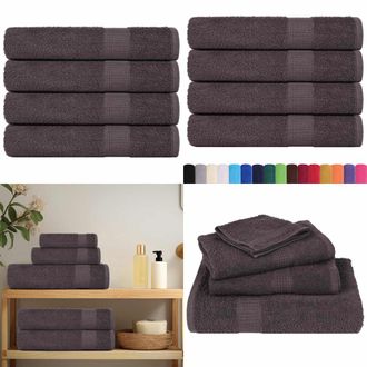 vidaXL Toallas De Sauna Frogn 4 Uds Antracita 80x200 Cm 360 G/m&sup2; - Toalla De Algod&oacute;n - Toalla Higi&eacute;nica