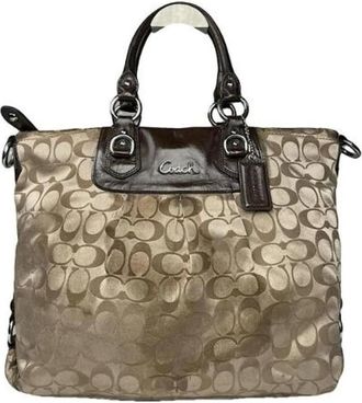Coach Pre-owned Handbags, female, Beige, Size: ONE SIZE Pre-owned Polyester Handbag