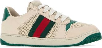 Gucci Mens Ivory Mesh And Suede Screener Sneakers Wswsemevrvwseme T Polyester