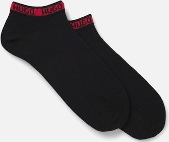 HUGO BOSS Mens 2 Pack of Branded Cuff Socks - Black - Size: 6/6.5/7/8/7.5/8.5/9/9.5/10/10.5/11