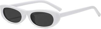 Generic Outdoor Sports Mens Small Frame Sunglasses Vacation Womens Commuter Driving Sun Glasses(White)