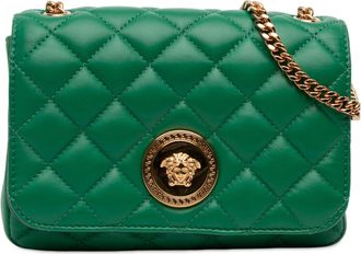 Versace Green Small Quilted Nappa Medusa Chain Crossbody