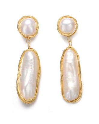 Genevive 14K Over Silver 9.2-22.9Mm Pearl Earrings