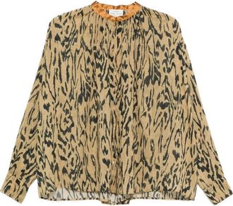 Forte_Forte Loose-Fit Blouse With Abstract Animal Print