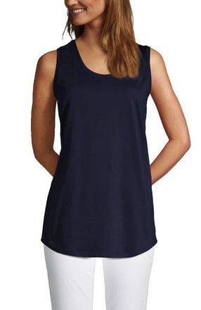 Lands End Supima Cotton Tunic Tank Top in Radiant Navy at Nordstrom, Size X-Small P